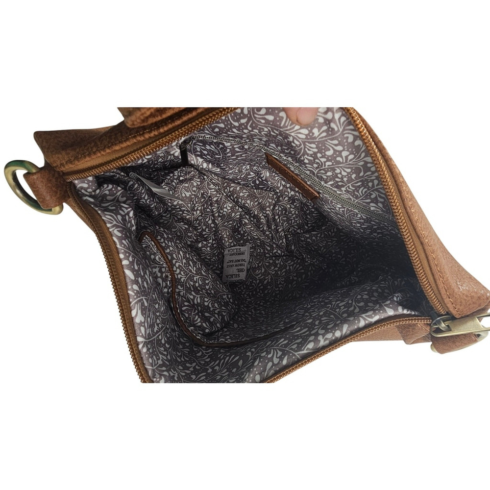 Susan Joy Brown Vegan Leather Shoulder Bag Medium - Picture 6 of 9